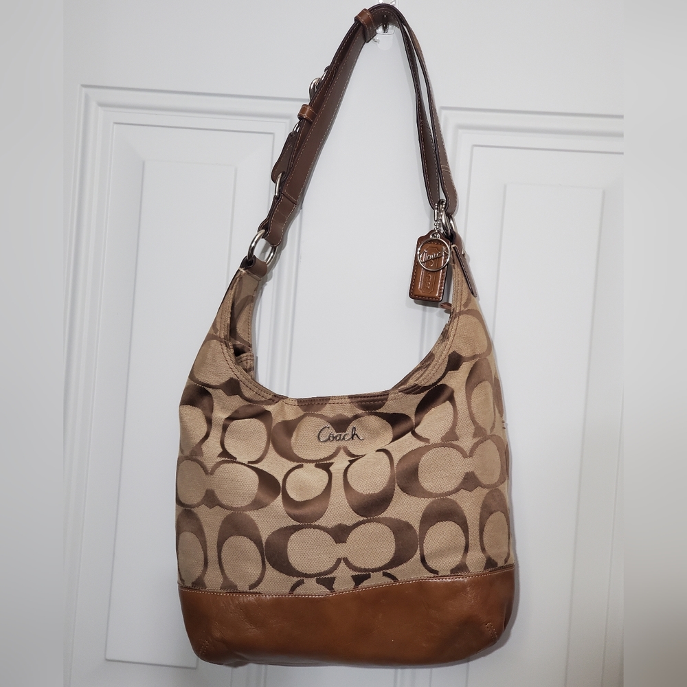 Coach Duffle Signature Canvas Leather SIGNATURE PIECED DUFFLE STYLE F17490